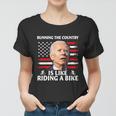 Joe Biden Falling Off Bike Running The Country Is Like Riding A Bike V3 Women T-shirt