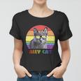 Lgbtq Ally Cat Rainbow Gay Pride Flag Lgbt Gift V4 Women T-shirt