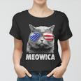 Meowica Cat 4Th Of July Merica Men Women Usa American Flag Women T-shirt