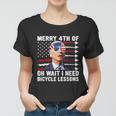 Merry 4Th Of July Biden Bike Bicycle Falls Off Anti Biden Women T-shirt