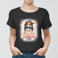 Messy Bun Bleached Pumpkin Spice And Reproductive Rights Cute Gift Women T-shirt