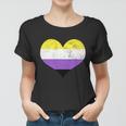 Noncute Giftbinary Heart Flag Pride Identity Lgbt Noncute Giftbinary Graphic Fun Women T-shirt