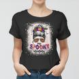 One Spooky Mommy Mama Halloween Mom Life Messy Bun Bleached Women T-shirt