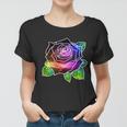 Rainbow Galaxy Floral Rose Women T-shirt