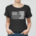 Raise Lions Not Sheep American Patriot Patriotic Lion Tshirt Graphic Design Printed Casual Daily Basic Women T-shirt