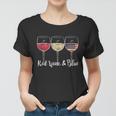 Red Wine & Blue 4Th Of July Wine Red White Blue Wine Glasses V3 Women T-shirt