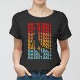 Retro Vintage Basketball Typography Basketball Player Silhouette Basketball Fan Women T-shirt