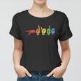 Sign Language Funny Rainbow Flag Gay Lgbt Deaf Asl Mute Gift Great Gift Women T-shirt