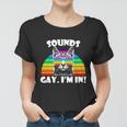 Sounds Gay Im In Rainbow Cat Pride Retro Cat Gay Funny Gift Women T-shirt