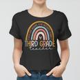 Third Grade Teacher Teach Love Inspire Boho Rainbow Women T-shirt