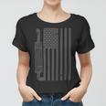 Trucker Truck Driver American Flag With Exhaust Patriotic Trucker Women T-shirt