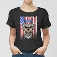 Uncle Sam Skull 4Th Of July American Flag Usa Women T-shirt