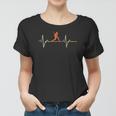 Vintage Baseball Player Gift Heartbeat Baseball Women T-shirt