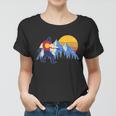 Vintage Bigfoot Colorado Flag Retro Sun Mountains Women T-shirt