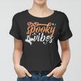 Vintage Spooky Vibes Halloween Novelty Graphic Art Design Women T-shirt