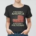 Vintage Usa Flag Defend America Defund Politicians Women T-shirt