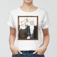Funny American Gothic Cat Parody Ameowican Gothic Graphic Women T-shirt