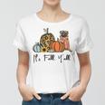 Its Fall Yall Yellow Pug Dog Leopard Pumpkin Falling  Women T-shirt