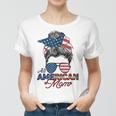All American Mom 4Th July Messy Bun Us Flag Women T-shirt