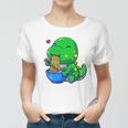 Cute Baby Dino Trex Eating Ramen Noodles Women T-shirt