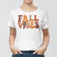 Fall Vibe Vintage Groovy Fall Season Retro Leopard Women T-shirt