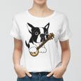 Funny Boston Terrier Dog Playing Banjo Women T-shirt