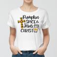 Hello Fall Pumpkin Spice & Jesus Christ Fall Christian Gift Women T-shirt