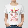 Kids 2 Year Old Gifts 2Nd Birthday Girls Unicorn Face Flower Women T-shirt