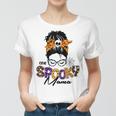 One Spooky Mama Pumpkin Messy Bun Sunglasses Halloween Women Women T-shirt