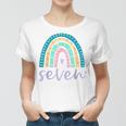Seven Year Old Rainbow 7Th Birthday Gifts For Girls 7 Bday V3 Women T-shirt