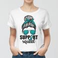 Support Squad For Women Ovarian Cancer Messy Bun Women T-shirt