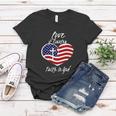 4Th Of July Funny Christian Faith In God Heart Cross Women T-shirt Unique Gifts