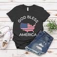 4Th Of July God Bless America Map Flag Patriotic Religious Gift Women T-shirt Unique Gifts