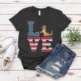 4Th Of July Patriotic Love German Shepherd Dog American Flag Gift Women T-shirt Unique Gifts