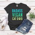 Badass Vegan Cat Dad Cute Vegan Funny Cat Lovers Women T-shirt Unique Gifts