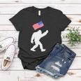 Bigfoot With American Flag Funny 4Th Of July Meaningful Gift Women T-shirt Unique Gifts