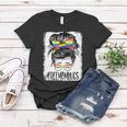 Bleached Free Mom Hugs Messy Bun Lgbt Pride Rainbow Gift Women T-shirt Unique Gifts