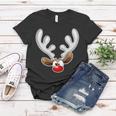 Christmas Red Nose Reindeer Face Graphic Design Printed Casual Daily Basic Women T-shirt Personalized Gifts