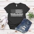 Distressed Defund The Media American Flag Tshirt Women T-shirt Unique Gifts