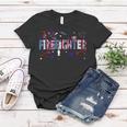 Firefighter Retro American Flag Firefighter Jobs 4Th Of July Fathers Day V2 Women T-shirt Funny Gifts