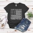 Funny Anti Biden Everything Woke Turns To Shit American Flag Women T-shirt Unique Gifts