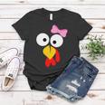 Girl Turkey Face Pink Bow Thanksgiving Day Tshirt Women T-shirt Unique Gifts