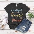 Grateful Thankful Blessed Colorful Thanksgiving Tshirt Women T-shirt Unique Gifts