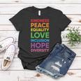Kindness Peace Equality Love Hope Lgbt Pride Month Women T-shirt Unique Gifts
