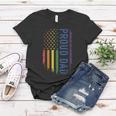 Proud Dad With Us Rainbow Flag For Pride Month Funny Family Gift Women T-shirt Unique Gifts