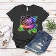 Rainbow Galaxy Floral Rose Women T-shirt Unique Gifts