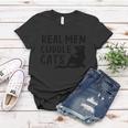 Real Men Cuddle Cats Black Cat Animals Cat Women T-shirt Personalized Gifts