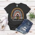 Second Grade Teacher Teach Love Inspire Boho Rainbow Women T-shirt Funny Gifts