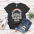 St Patricks Day Teacher St Patricks Day Luckiest Teacher Ever Women T-shirt Personalized Gifts