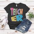 Teacher Colorful Distressed Leopard Lightning Bolt Trendy Women T-shirt Personalized Gifts